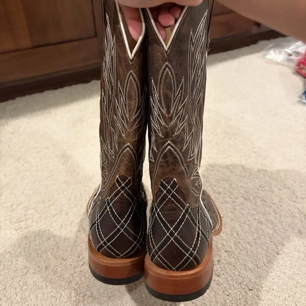 Demo Try On Horse Power Sabotage Western Boot Brown Mens Size 12D Cowboy Rodeo